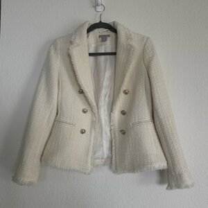 Cream Textured Jacket H&M New Without Tags Size XS